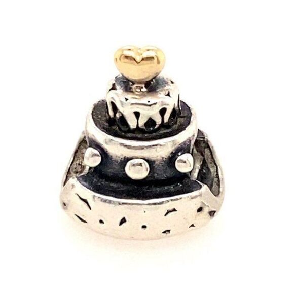 Pandora Two-Tone Wedding Cake Charm - Picture 1 of 5